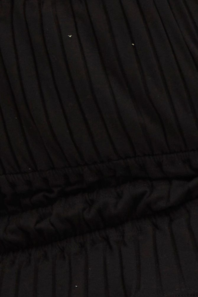 Black Short Sleeve Rib Jersey Peplum Top