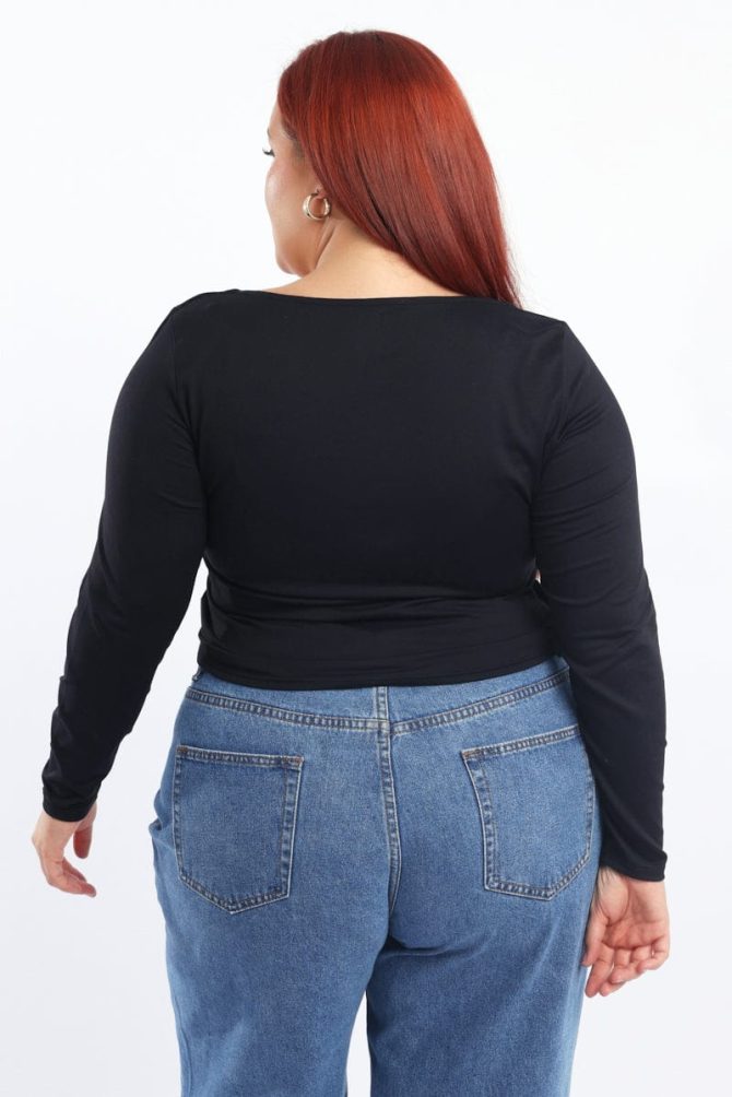 Black Supersoft Top Long Sleeve Scoop Neck