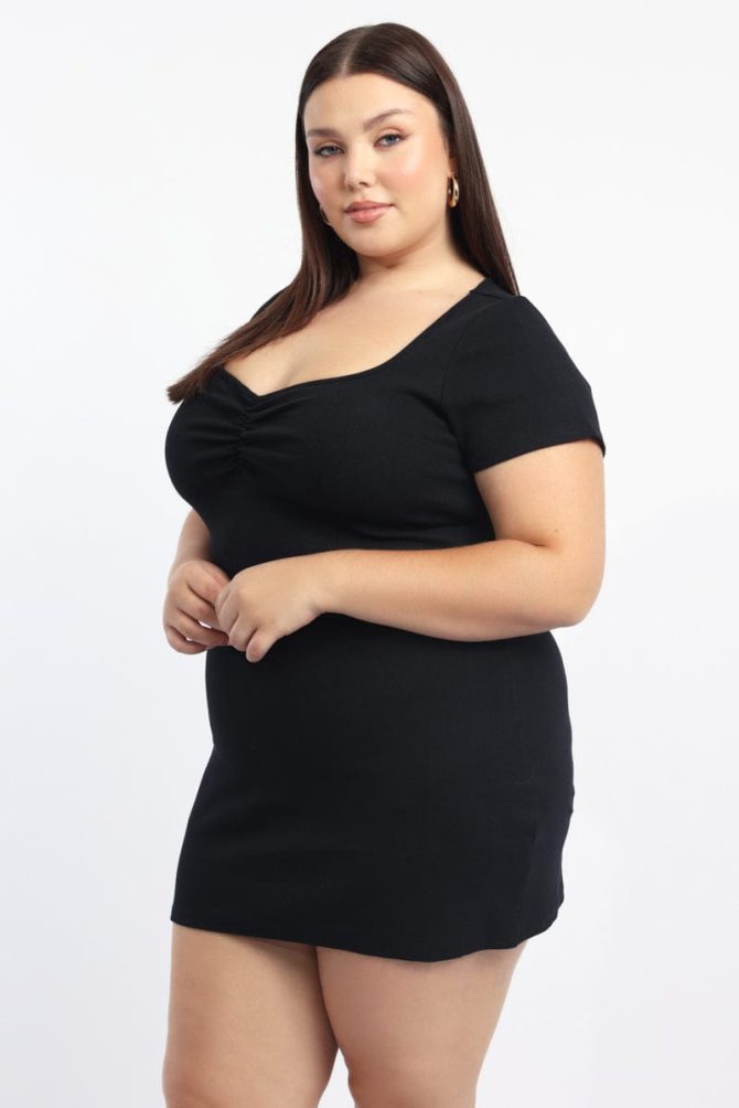 Black Mini Dress Short Sleeve
