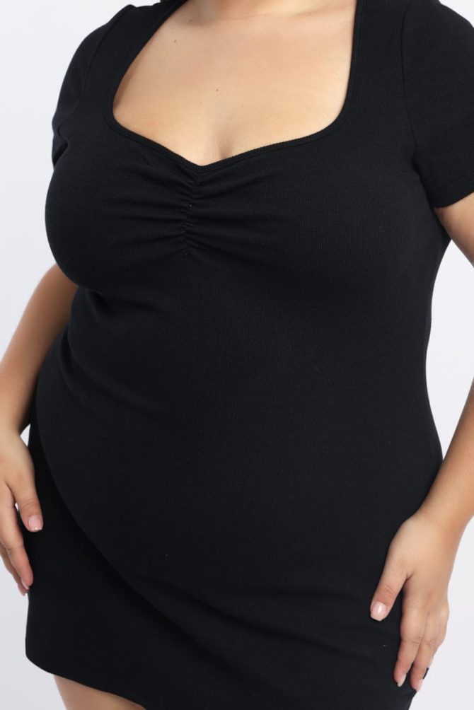 Black Mini Dress Short Sleeve