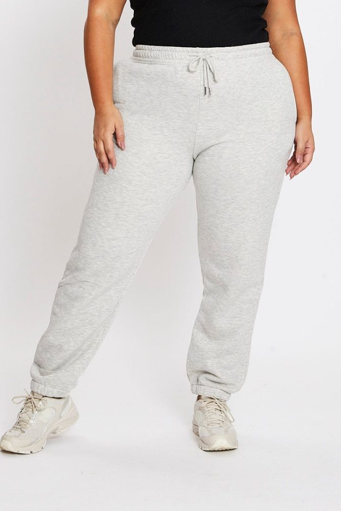Grey Elastic Waist Track Pants