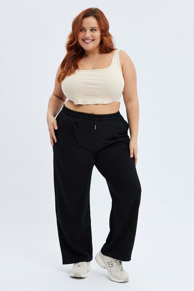 Black Wide Leg Jogger Pants
