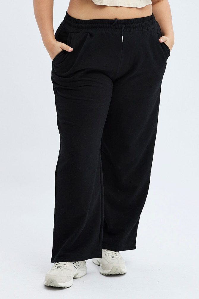 Black Wide Leg Jogger Pants