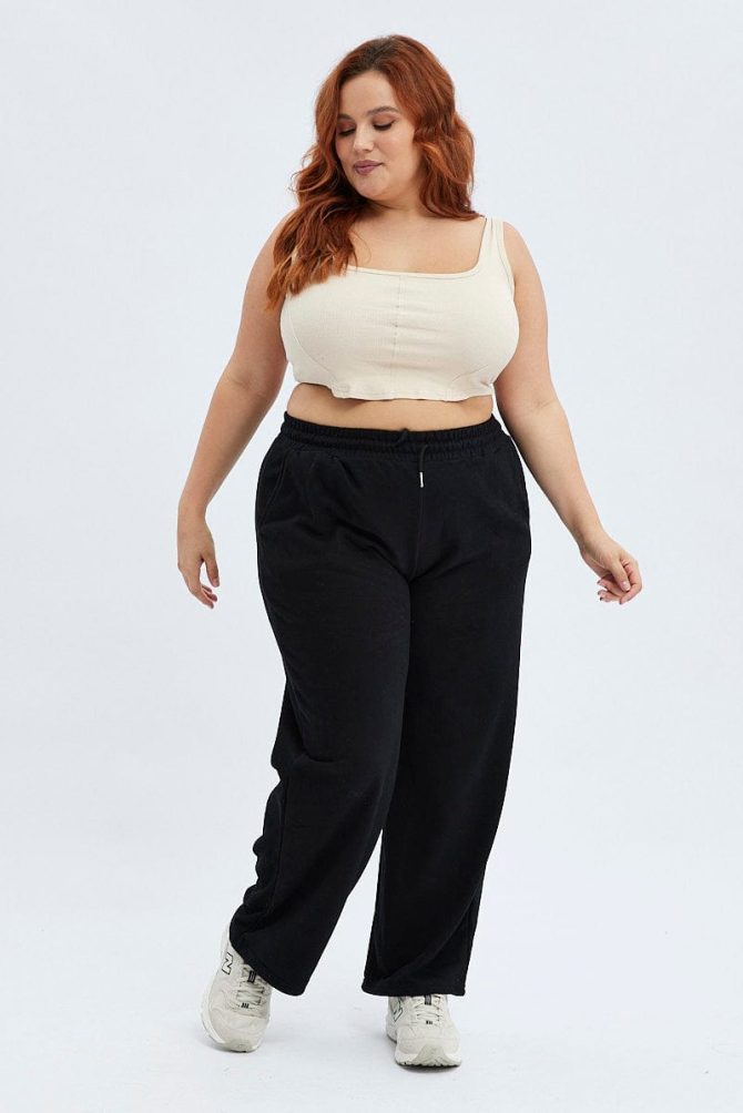 Black Wide Leg Jogger Pants