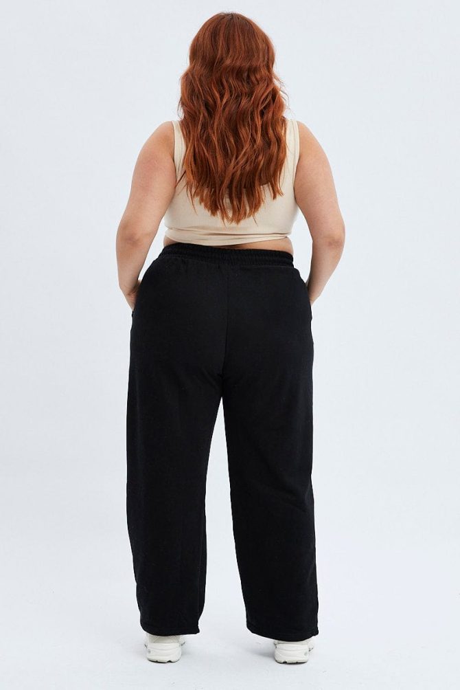 Black Wide Leg Jogger Pants