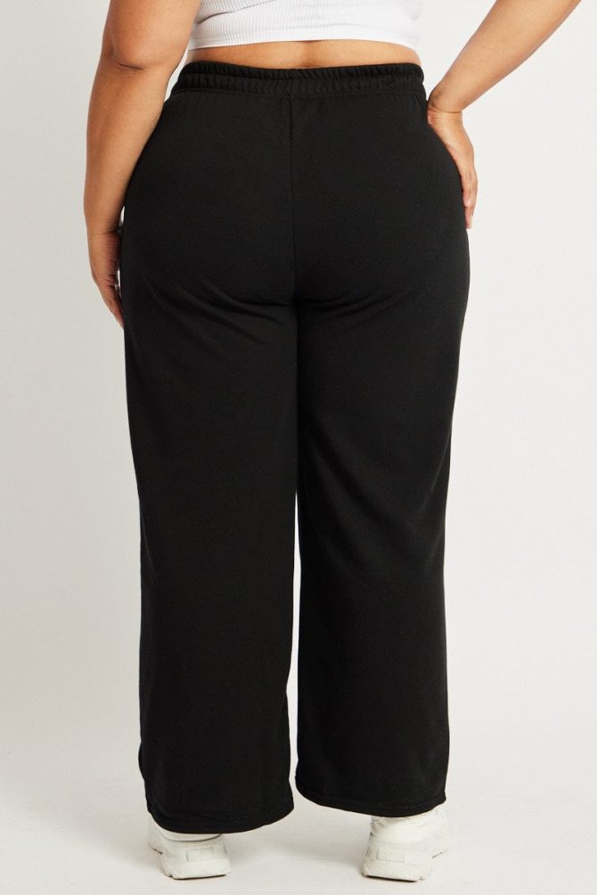 Black Track Pants Wide Leg