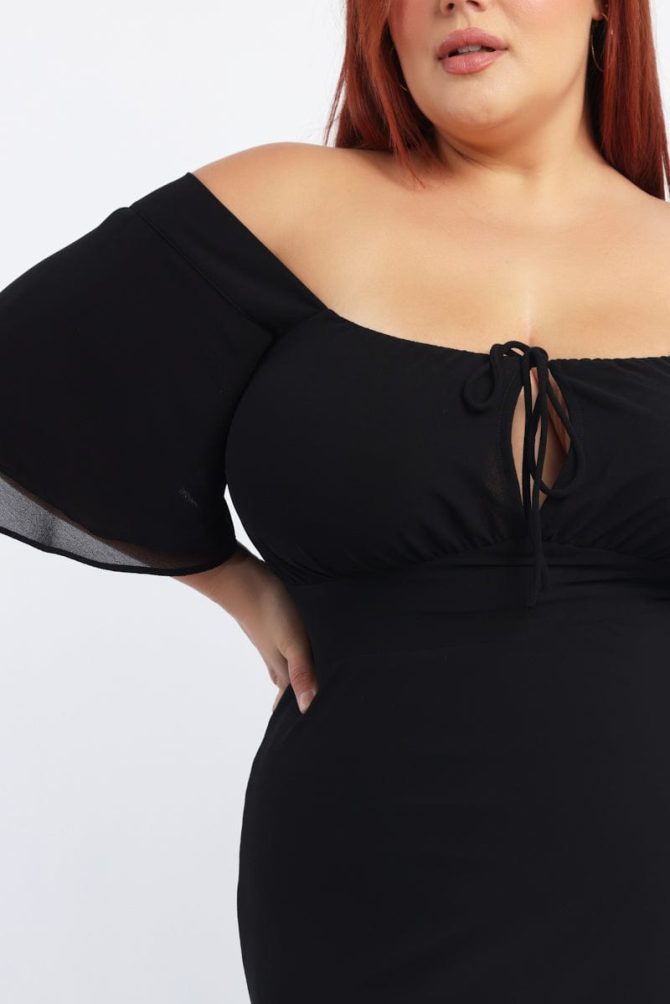 Black Sweetheart Neck Bias Maxi Dress