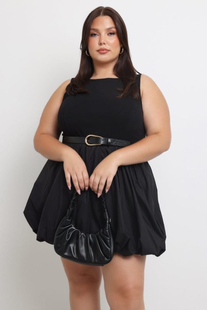 Black Bubble Mini Dress