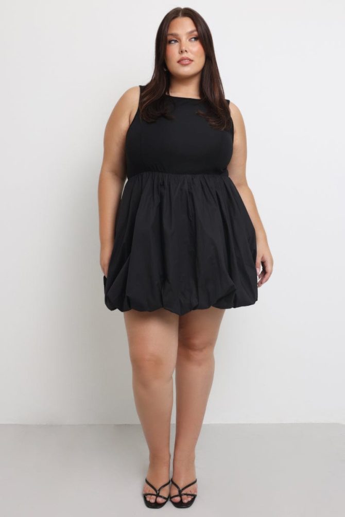 Black Bubble Mini Dress