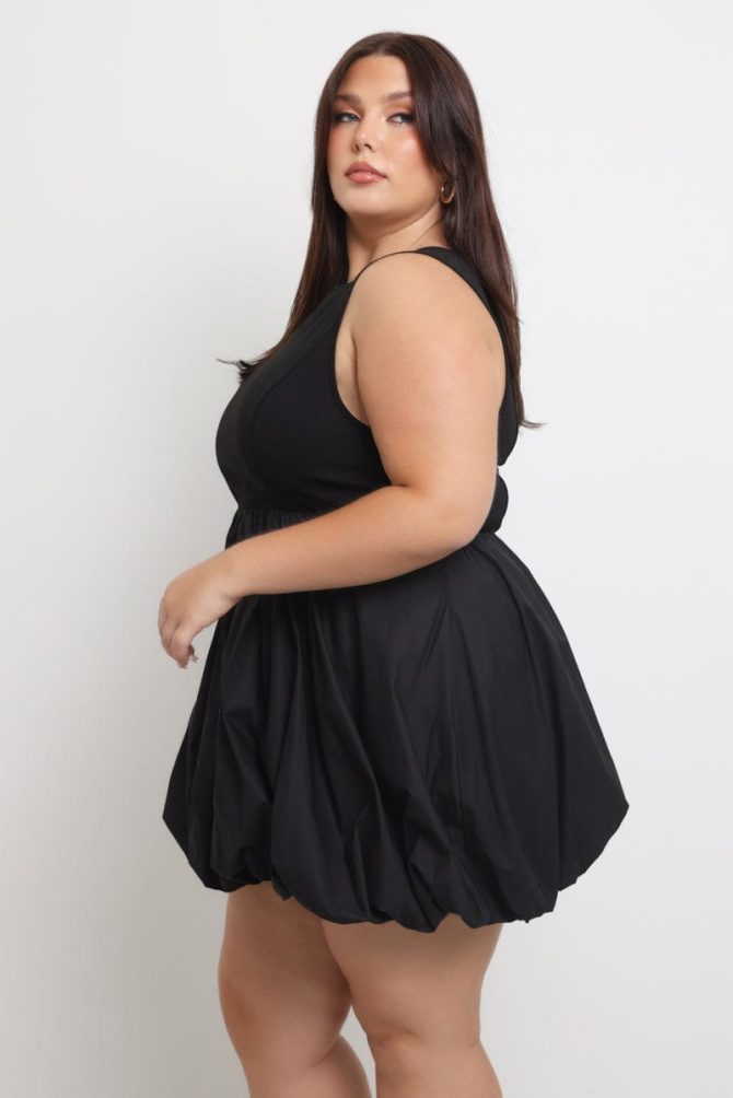 Black Bubble Mini Dress