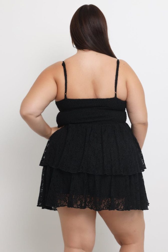 Black Lace Corset Mini Dress