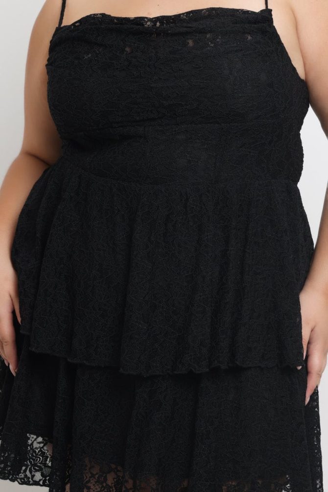 Black Lace Corset Mini Dress