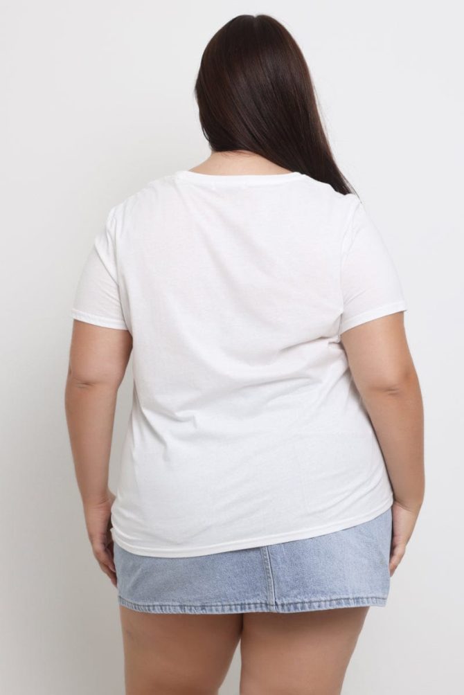 White Graphic T Shirt Short Sleeve Crew Neck