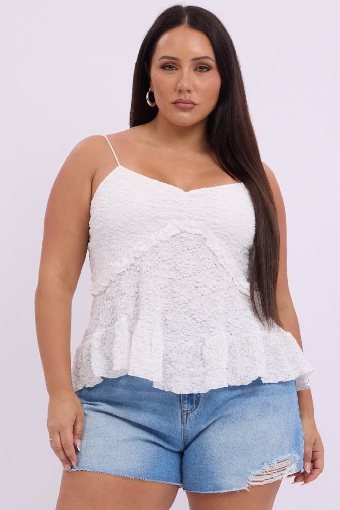 White Baby doll Singlet Top