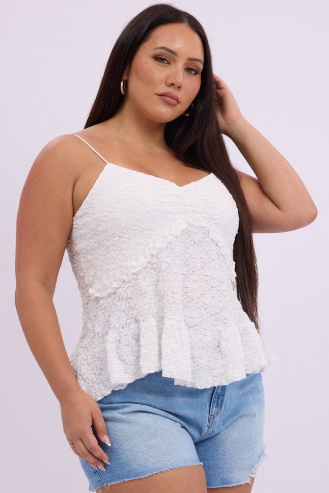 White Baby doll Singlet Top