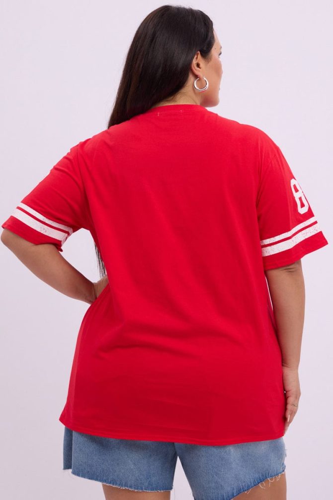 Red Graphic T Shirt Short Sleeve