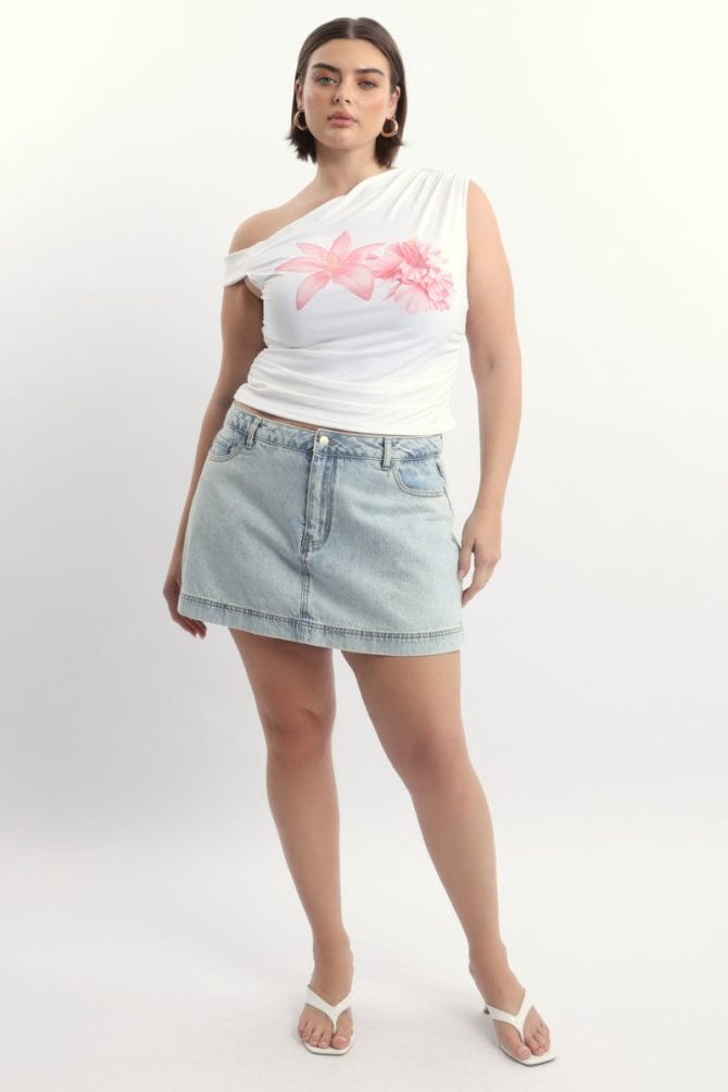 White One Shoulder Top Supersoft
