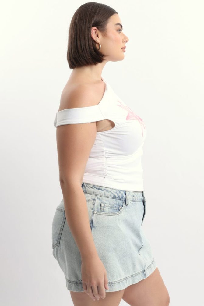 White One Shoulder Top Supersoft