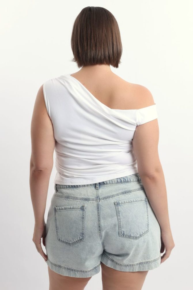 White One Shoulder Top Supersoft