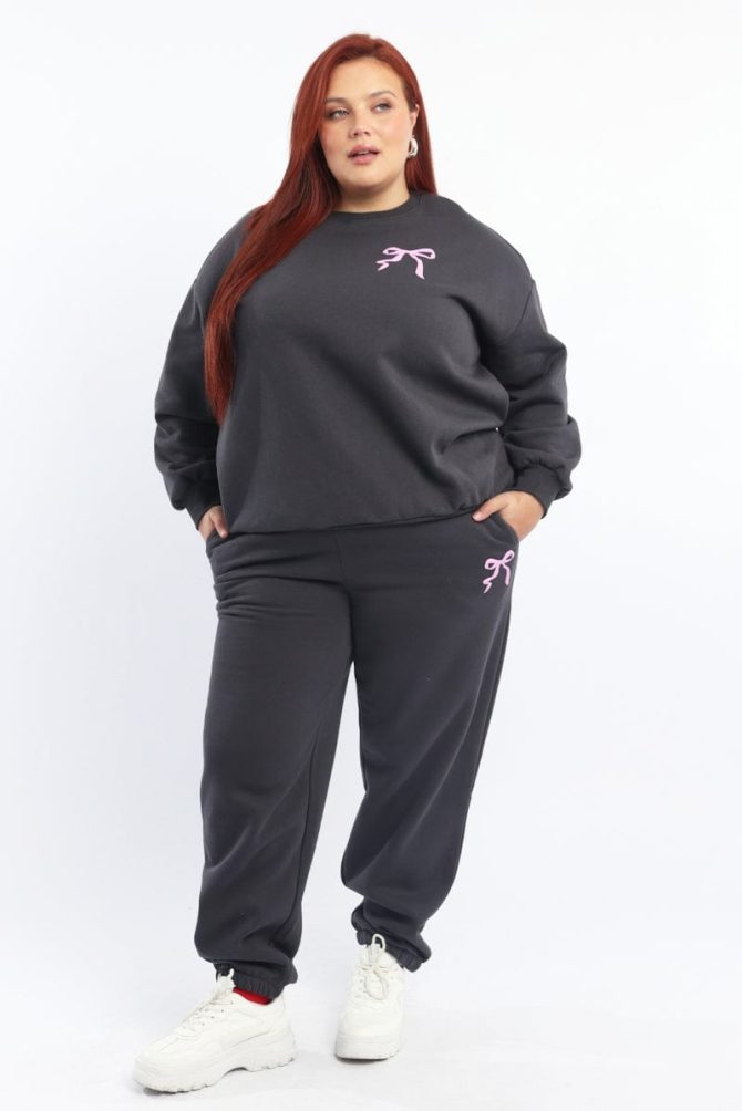 Grey Sweatshirt Long Sleeve Crew Neck
