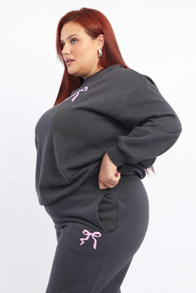 Grey Sweatshirt Long Sleeve Crew Neck
