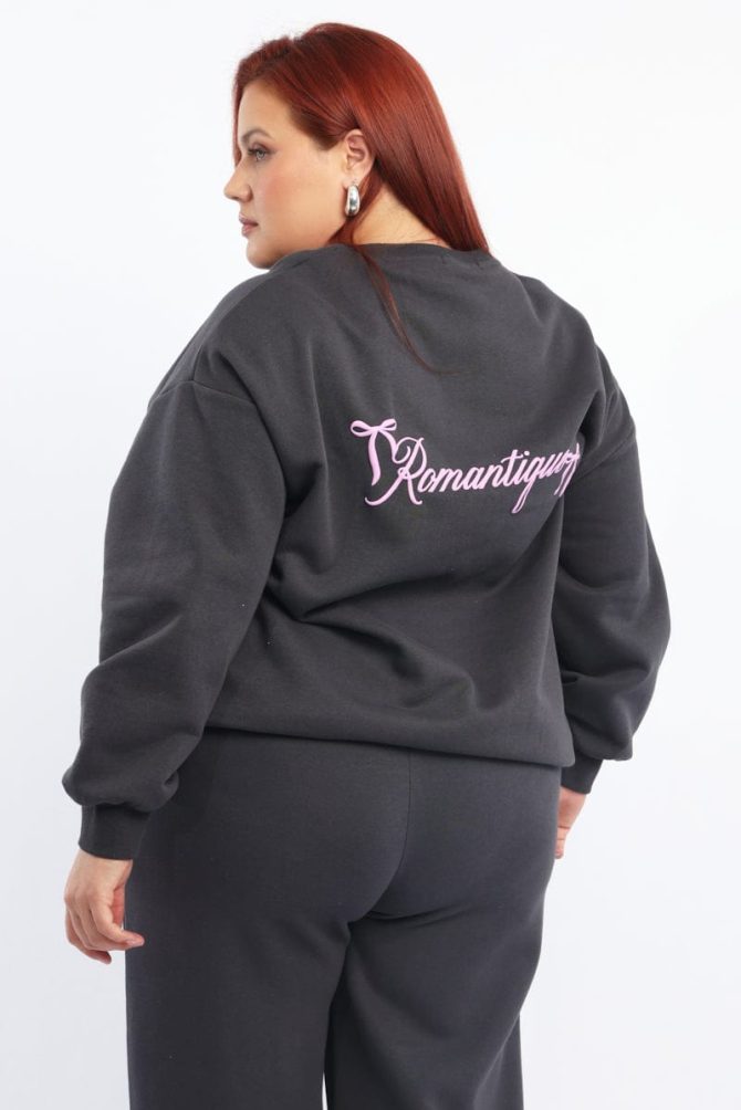 Grey Sweatshirt Long Sleeve Crew Neck