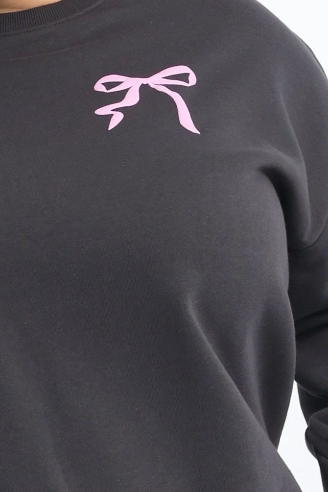 Grey Sweatshirt Long Sleeve Crew Neck