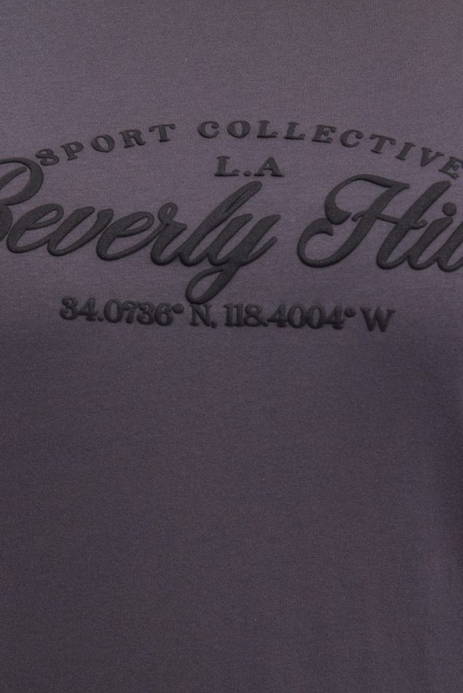 Grey Graphic T Shirt Short Sleeve Crew Neck