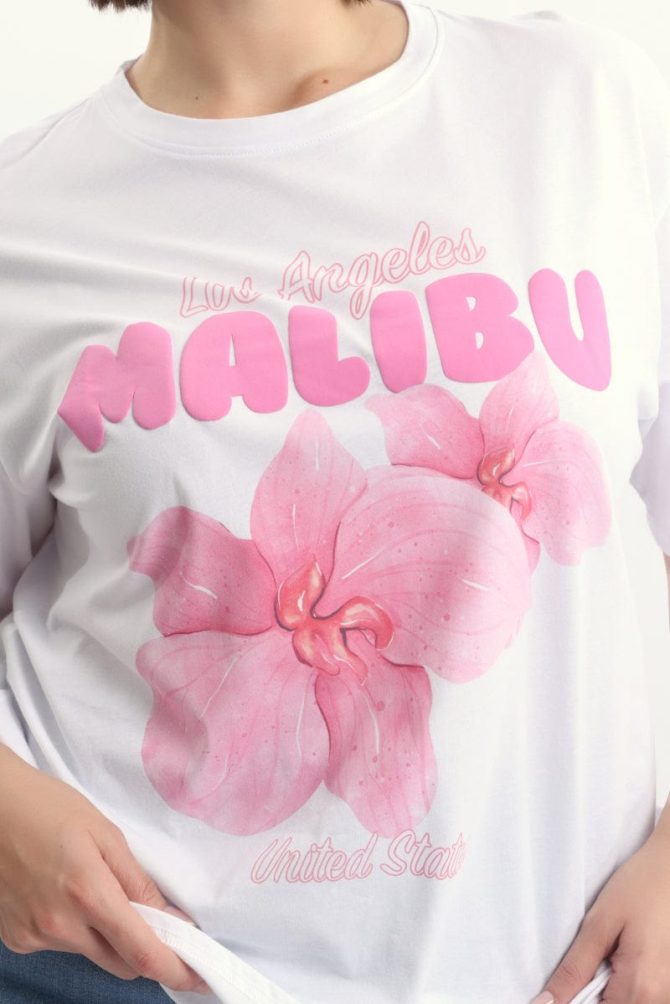 White Graphic T Shirt Short Sleeve Crew Neck