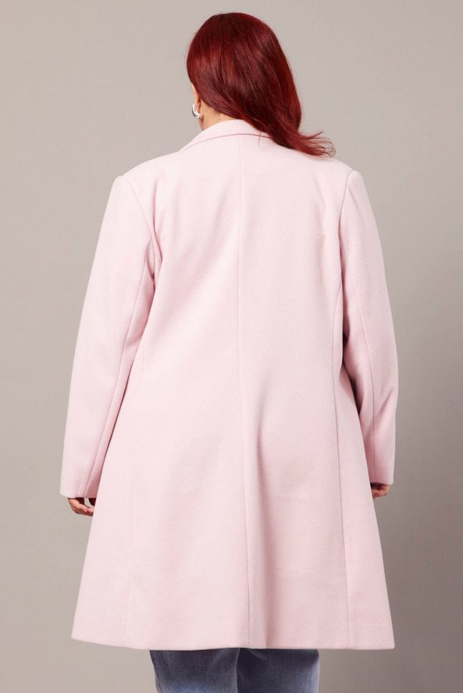 Pink One Button Coat