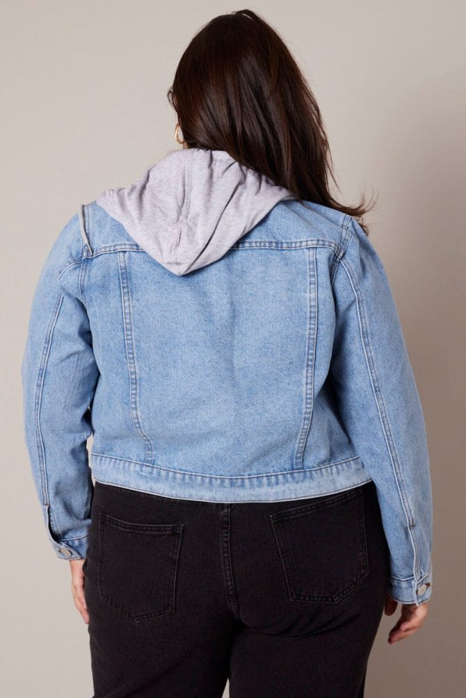 Denim Jacket Removeable Hood