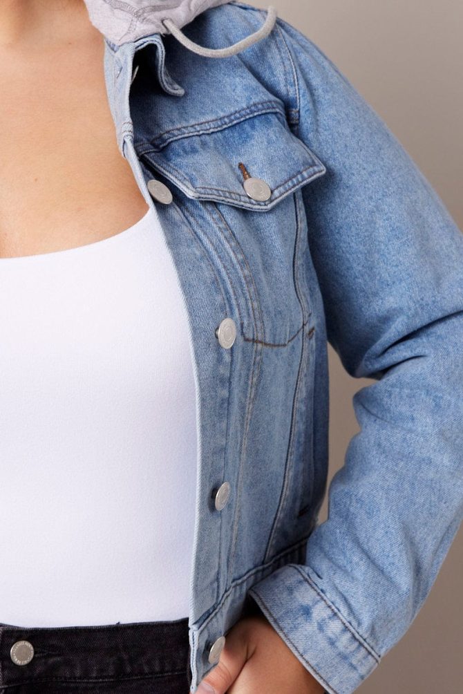 Denim Jacket Removeable Hood