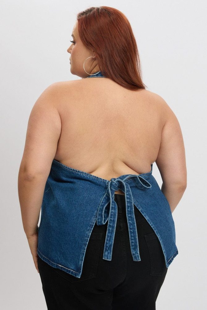 Denim Halter Vest