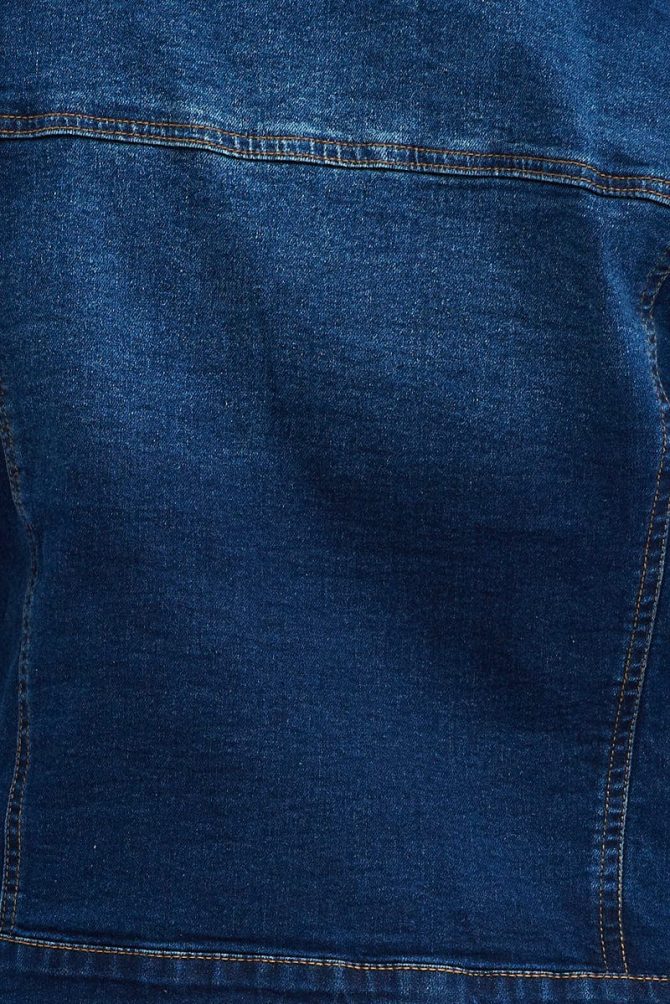 Blue Denim Jacket Cropped Dark Wash