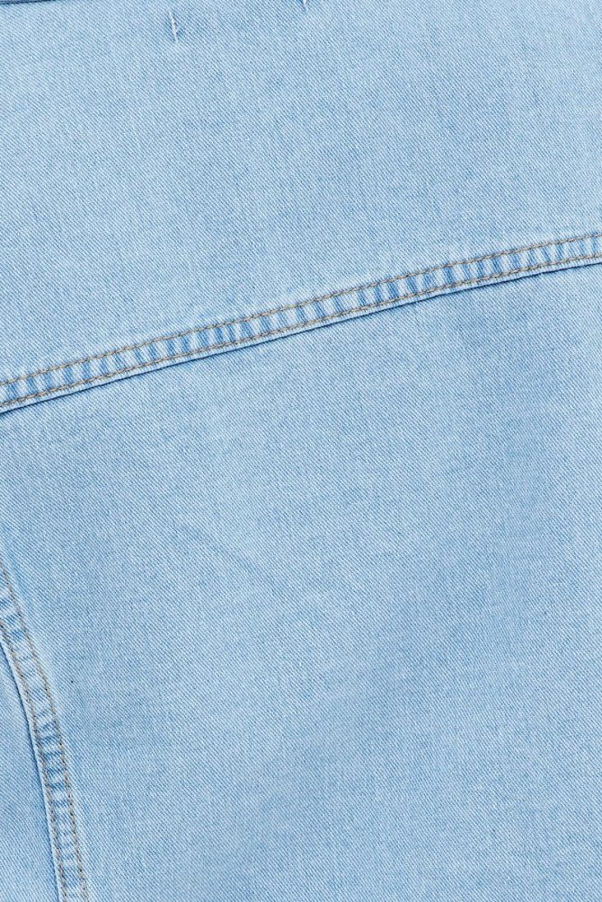 Denim Jacket Puff Sleeve Cropped Fitted