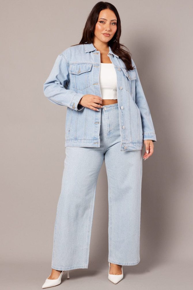 Denim Oversized Distressed Denim Jacket