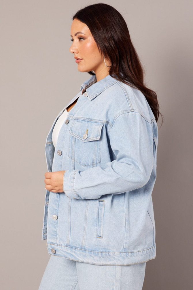 Denim Oversized Distressed Denim Jacket