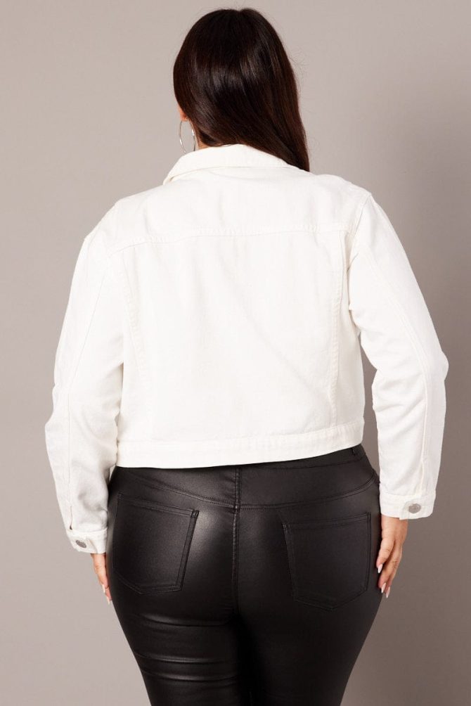 White Cropped Denim Jacket