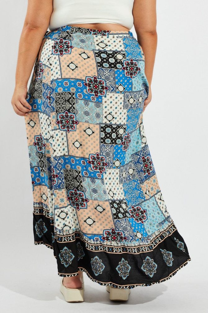 Multi Boho Wrap Maxi Skirt