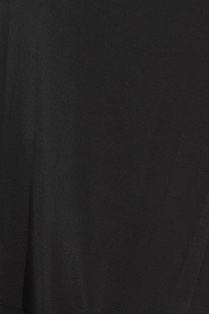 Black Wrap Frill Midi Skirt