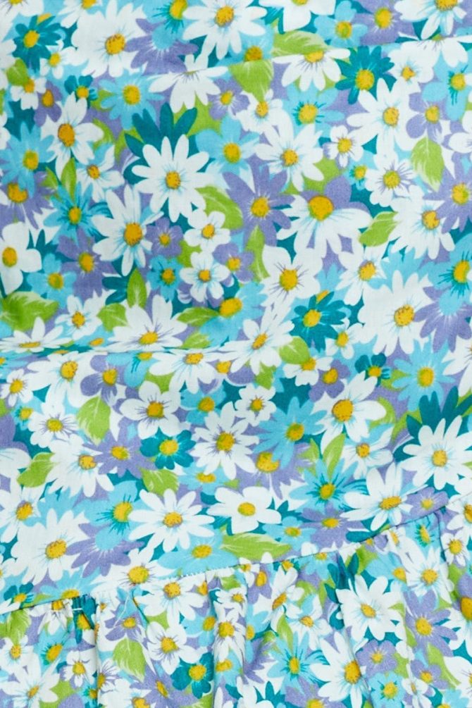 Floral Print Mini Wrap Skirt Ruffle Hem
