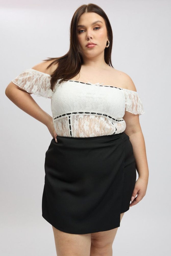 Black Wrapover Mini Skirt Skorts