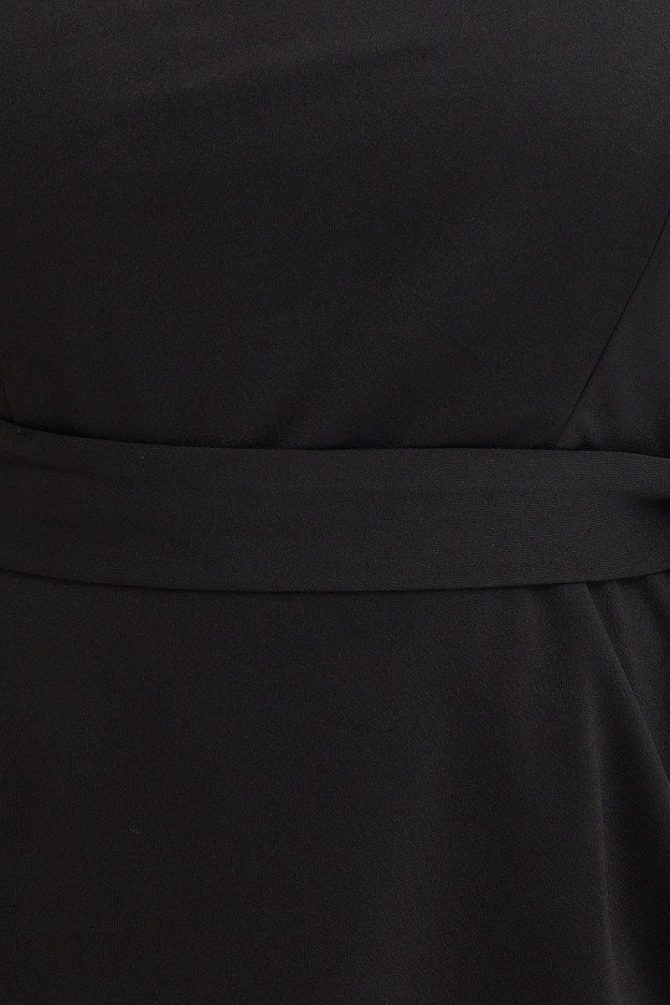 Black Short Sleeve Black Peplum Top