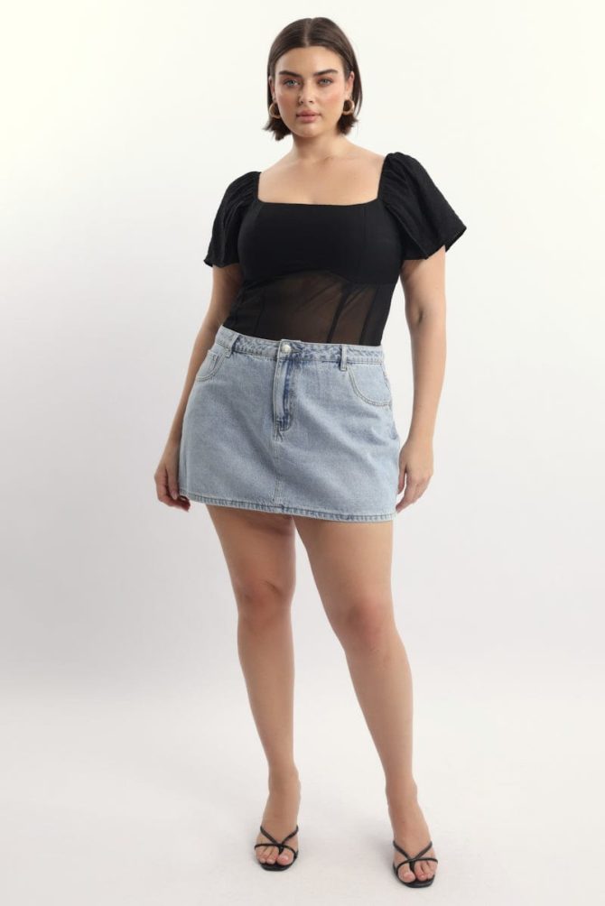 Black Short Sleeve Bodysuit