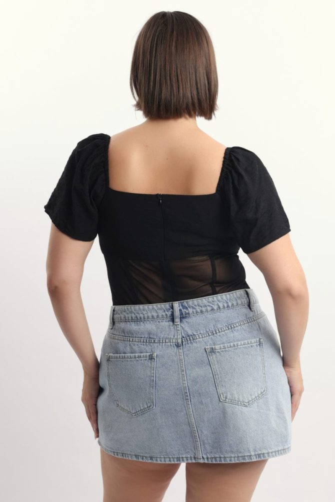 Black Short Sleeve Bodysuit