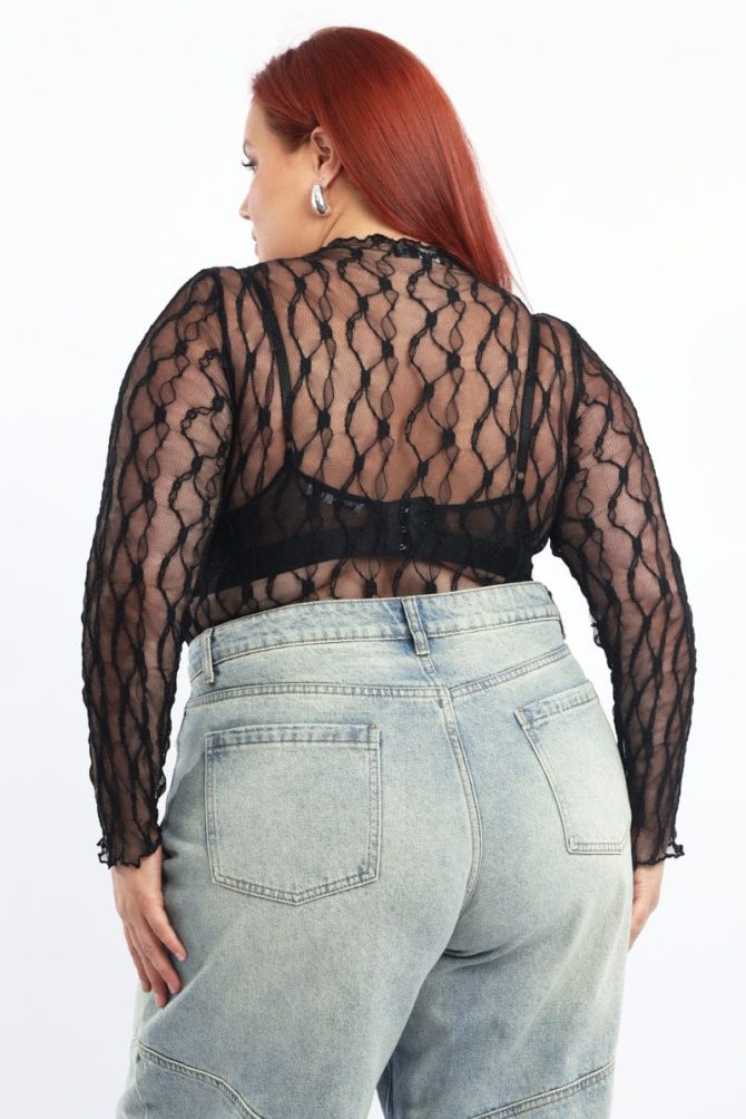 Black Bodysuit Long Sleeve Lace