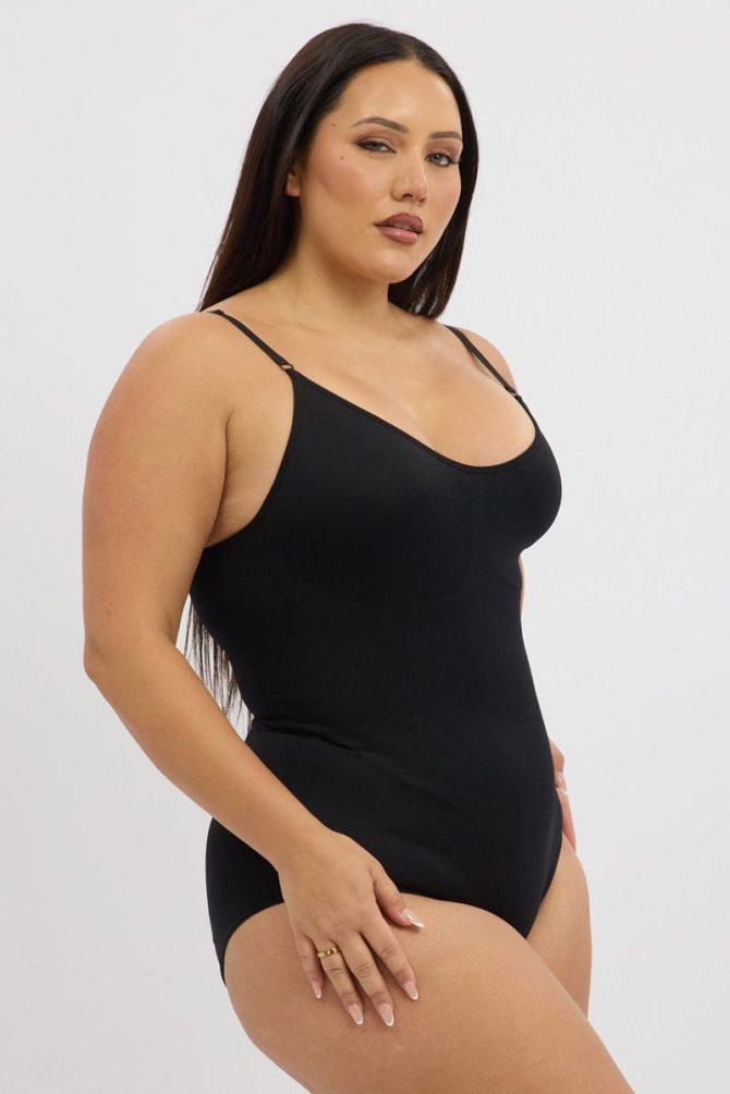 Black Seamless Sculpting Bodysuit