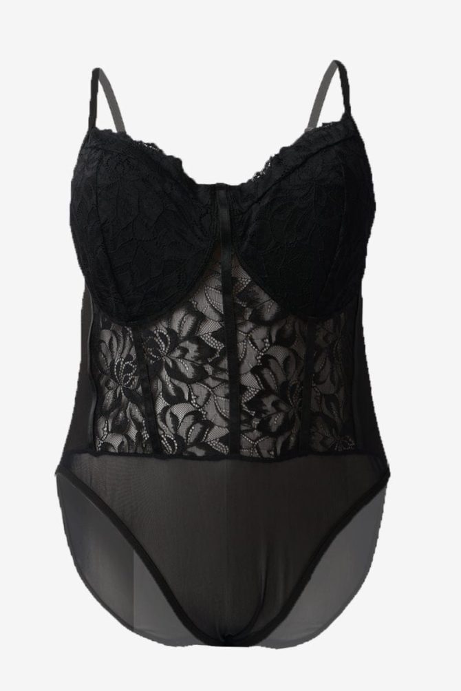 Black Lace Bodysuit Lingerie