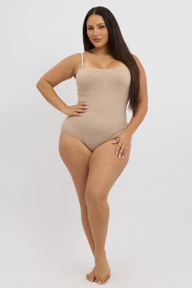 Beige Seamless Sculpting Bodysuit
