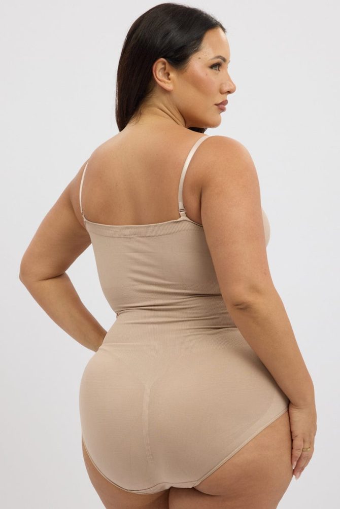 Beige Seamless Sculpting Bodysuit
